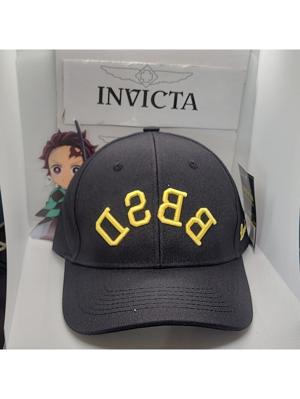 Invicta Black Yellow Adjustable Snapback Hat Men Casual Classic One Size